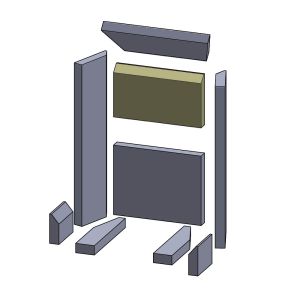 Rückwandstein oben 235x136x25mm (Vermiculite) passend für Supra**