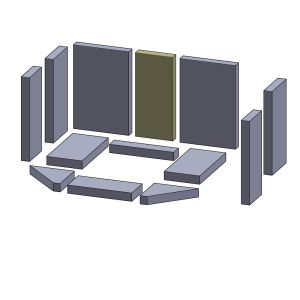 Rückwandstein mitte 300x135x30mm (Schamotte) passend für Alltrade **