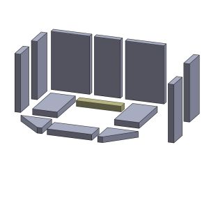 Bodenstein hinten 232x45x30mm (Schamotte) passend für Alltrade**