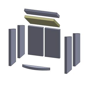 Heizgasumlenkplatte unten 341x224x25mm (Schamotte) passend für Conforto Modena**