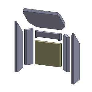 Rückwandstein unten 230x197x25mm (Vermiculite) passend für Fireplace Monte Carlo **