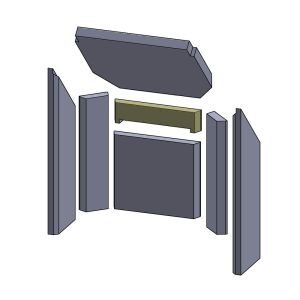Rückwandstein oben 230x54x25mm (Vermiculite) passend für Fireplace Monte Carlo**