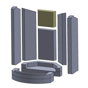 Rückwandstein oben 165x135x30mm (Schamotte) passend für Spartherm Senso S A/B **