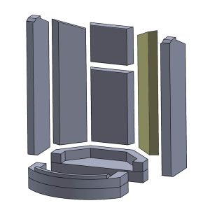 Wandstein hinten rechts 460x130x30mm (Schamotte) passend für Spartherm Senso S A/B **