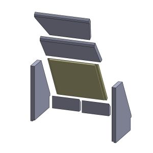 Heizgasumlenkplatte unten 375x370x30mm (Vermiculite) passend für Fireplace Teramo **