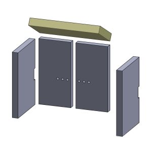 Heizgasumlenkplatte 360x180x40mm (Schamotte) passend für Wamsler Jena **