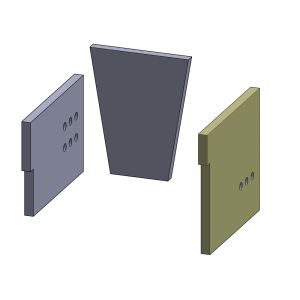 Wandstein rechts 470x403x30mm (Schamotte) passend für Wamsler K134 FA A **