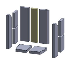 Rückwandstein mitte 545x103x40mm (Schamotte) passend für Leda Lava **