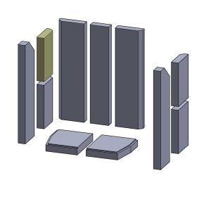 Wandstein oben/unten links/rechts 241x147x40mm (Schamotte) passend für Leda Lava **