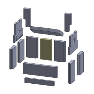 Rückwandstein mitte links/rechts 240x134x35mm (Vermiculite) passend für Wamsler **