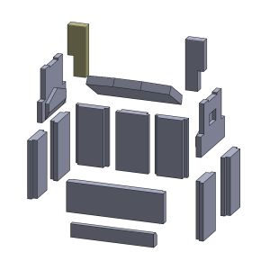 Rückwandstein oben link/rechts 209x75x35mm (Vermiculite) passend für Wamsler **