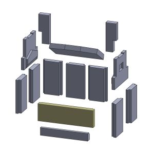 Vorderwandstein 402x124x35mm (Vermiculite) passend für Wamsler **