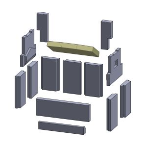 Heizgasumlenkplatte 346x170x35mm (Vermiculite) passend für Wamsler **