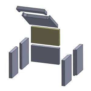 Rückwandstein oben/unten 280x160x30mm (Schamotte) passend für Wamsler W1 75**