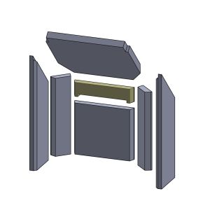 Rückwandstein oben 230x54x25mm (Vermiculite) passend für Elite **