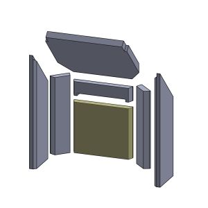 Rückwandstein unten 230x197x25mm (Vermiculite) passend für Elite **