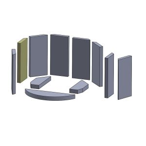 Wandstein hinten/vorne links/rechts 310x140x25mm (Schamotte) passend für Austroflamm Arte **