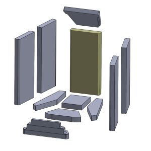 Wandstein links/rechts 438x210x40mm (Vermiculite) passend für Austroflamm **