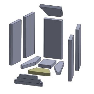 Bodenstein vorne 255x129x35mm (Vermiculite) passend für Austroflamm **