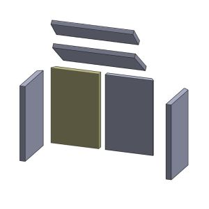 Rückwandstein links/rechts 350x225x25mm (Schamotte) passend für Austroflamm Esprit **