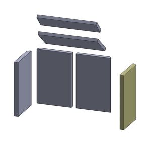 Wandstein links/rechts 350x225x25mm (Schamotte) passend für Austroflamm Esprit **