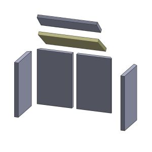 Heizgasumlenkplatte hinten 386x170x20mm (Vermiculite) Feuerraumauskleidung, passend für Austroflamm Esprit ** Kamine