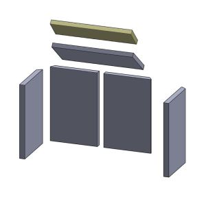 Heizgasumlenkplatte vorne 386x100x20mm (Vermiculite), passend für Austroflamm Esprit ** Kamine