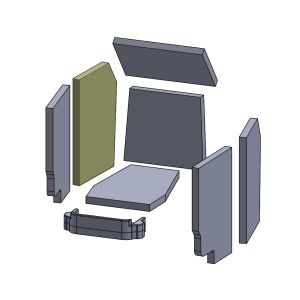 Wandstein hinten links/rechts 305x200x20mm (Schamotte) passend für Austroflamm G1 **