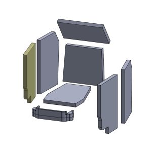 Wandstein vorne links/rechts 303x193x20mm (Schamotte) passend für Austroflamm G1 **