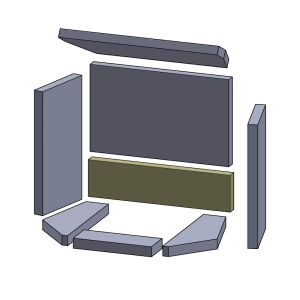 Rückwandstein unten 375x110x25mm (Vermiculite) passend für Attika Vista 1 **