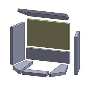 Rückwandstein oben 367x260x25mm (Vermiculite) passend für Attika Vista 1 **
