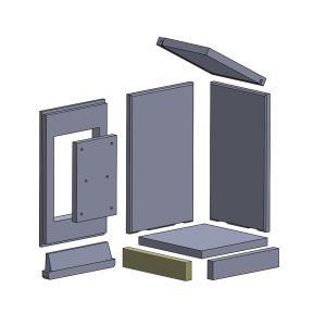 Holzfang links/rechts 288 x 60 x 25 mm (Vermiculite) passend für Attika **