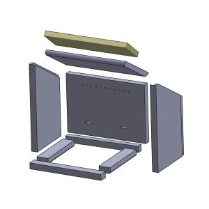 Heizgasumlenkplatte oben 350x115x20mm (Vermiculite) passend für Attika Q Tee **