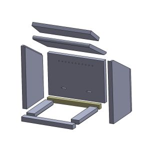 Bodenstein hinten 311 x 23 x 25 mm Feuerraumauskleidung (Vermiculite), passend für Attika Q Tee ** Kamine