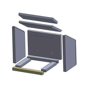 Bodenstein vorne 311 x 35 x 25 mm Feuerraumauskleidung (Vermiculite), passend für Attika Q Tee ** Kamine