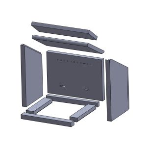 Feuerraumauskleidung 9-teilig (Vermiculite), passend für Attika Q Tee ** Kamine