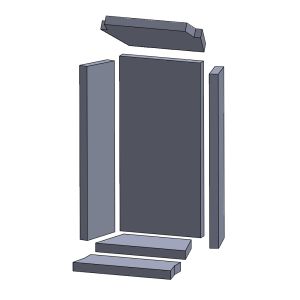 Feuerraumauskleidung 6-teilig passend für Attika ** (Vermiculite)