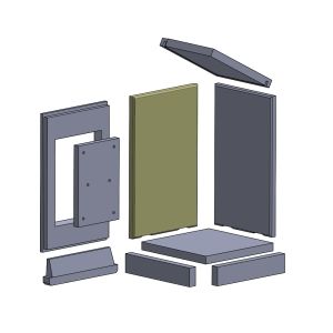 Wandstein links 450x277x20mm (Vermiculite) passend für Attika **