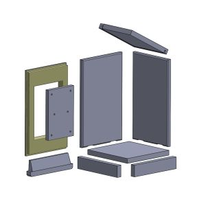 Wandstein links vorne aussen 438 x 275 x 25 mm passend für Attika **