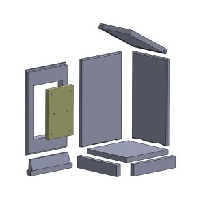 Wandstein links vorne innen 257x174x20mm (Vermiculite) passend für Attika **