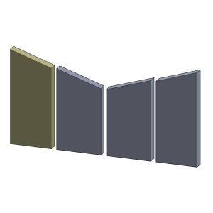 Wandstein vorne links/rechts 275 x 120 x 25 mm passend für Mörso **