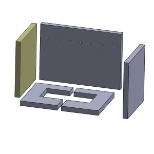 Wandstein links/rechts 293 x 270 x 25 mm (Vermiculite) passend für Aduro 14 **