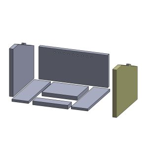 Wandstein rechts 360 x 309 x 25 mm (Vermiculite) passend für Aduro **