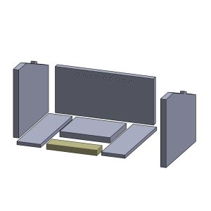 Bodenstein vorne 230 x 65 x 25 mm passend für Aduro ** (Vermiculite)