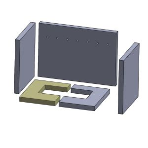 Bodenstein links/rechts 226 x 190 x 25 mm (Vermiculite) passend für Aduro 14 **