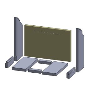 Rückwandstein 440 x 293 x 25 mm (Vermiculite) passend für Aduro 7 **