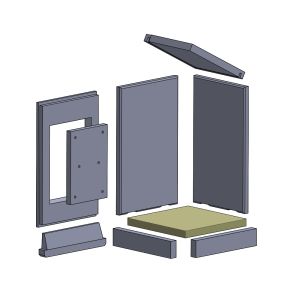 Bodenstein 288 x 288 x 25 mm (Vermiculite) passend für Attika **