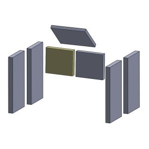 Rückwandstein links/rechts 183x164x30mm (Vermiculite) passend für Wodtke Cookie **