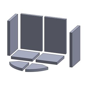 Feuerraumauskleidung 8-teilig passend für Rais 106 ** (Vermiculite)