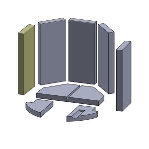 Wandstein vorne/hinten links/rechts 315 x 135 x 30 mm passend für Rais 86 **